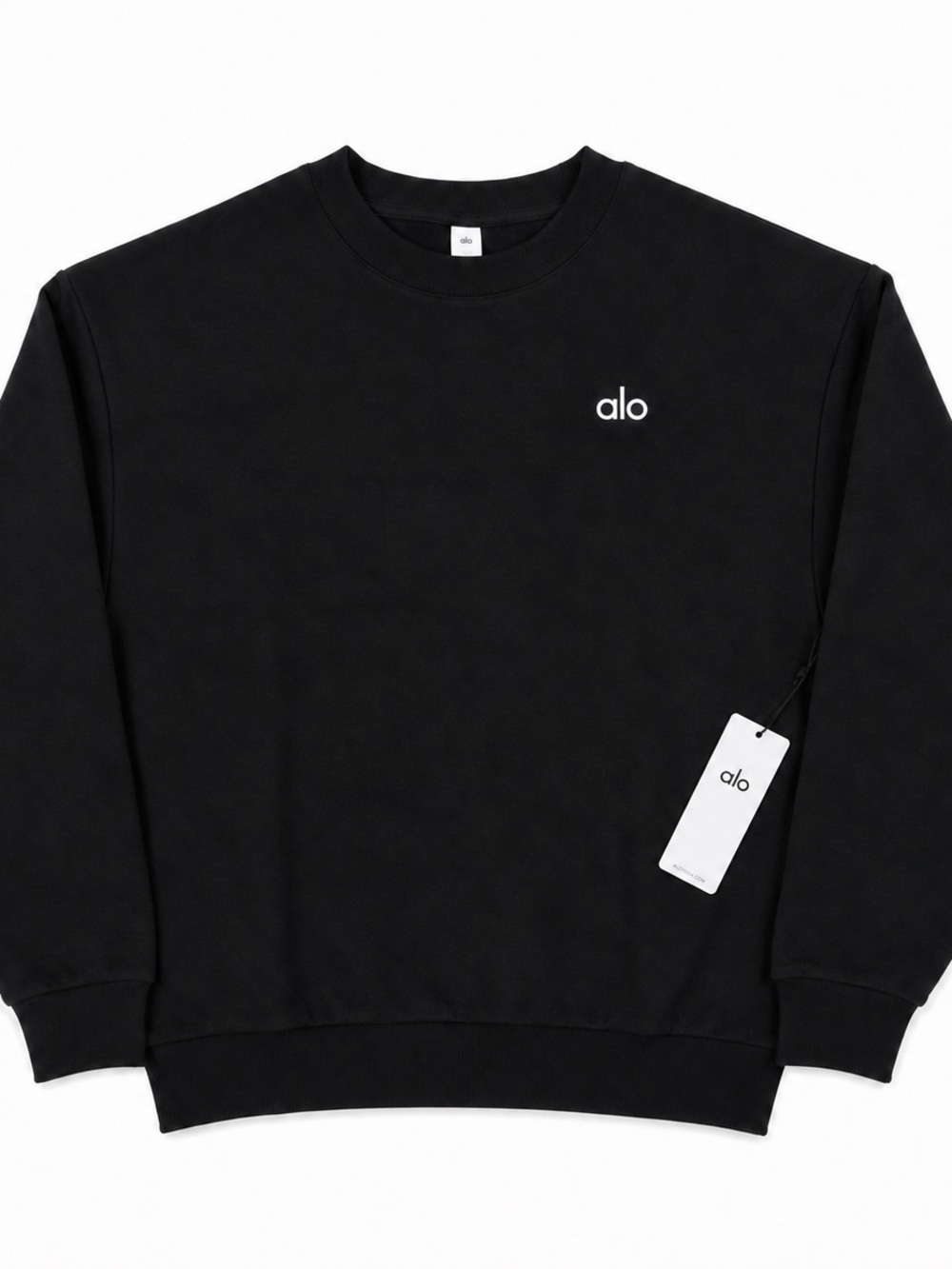 Alo Yoga Black Accolade Crewneck Sweatshirt Unisex